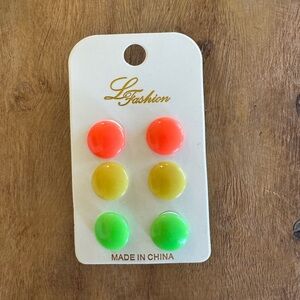 Colorful Neon Earring Stud Set